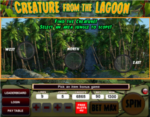 Creature from the Lagoon slot Bonus Game