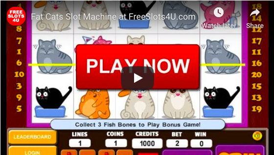 Fat Cat Slots Machine by FreeSlots4U.com on Youtube.