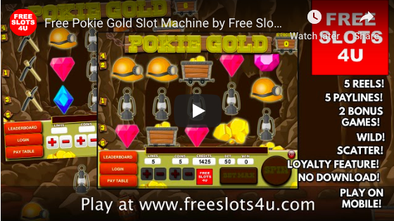 Pokie Gold Slot Machine by FreeSlots4U.com on Youteb.
