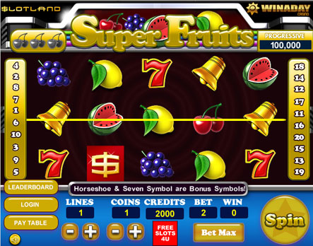 slotland Super Fruits Slots Machine