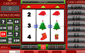 Christmas Fruit Machine HI LO gamble Game
