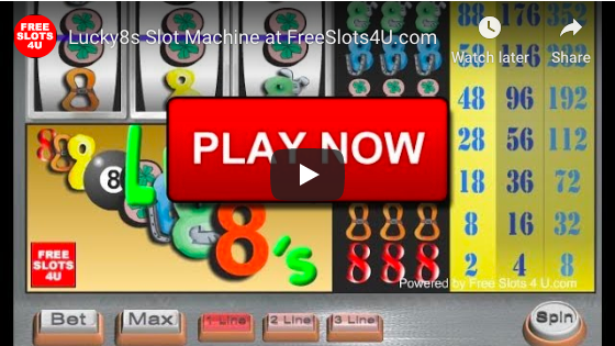 Lucky 8s Slot Machine by FreeSlots4U.com on Youtube.